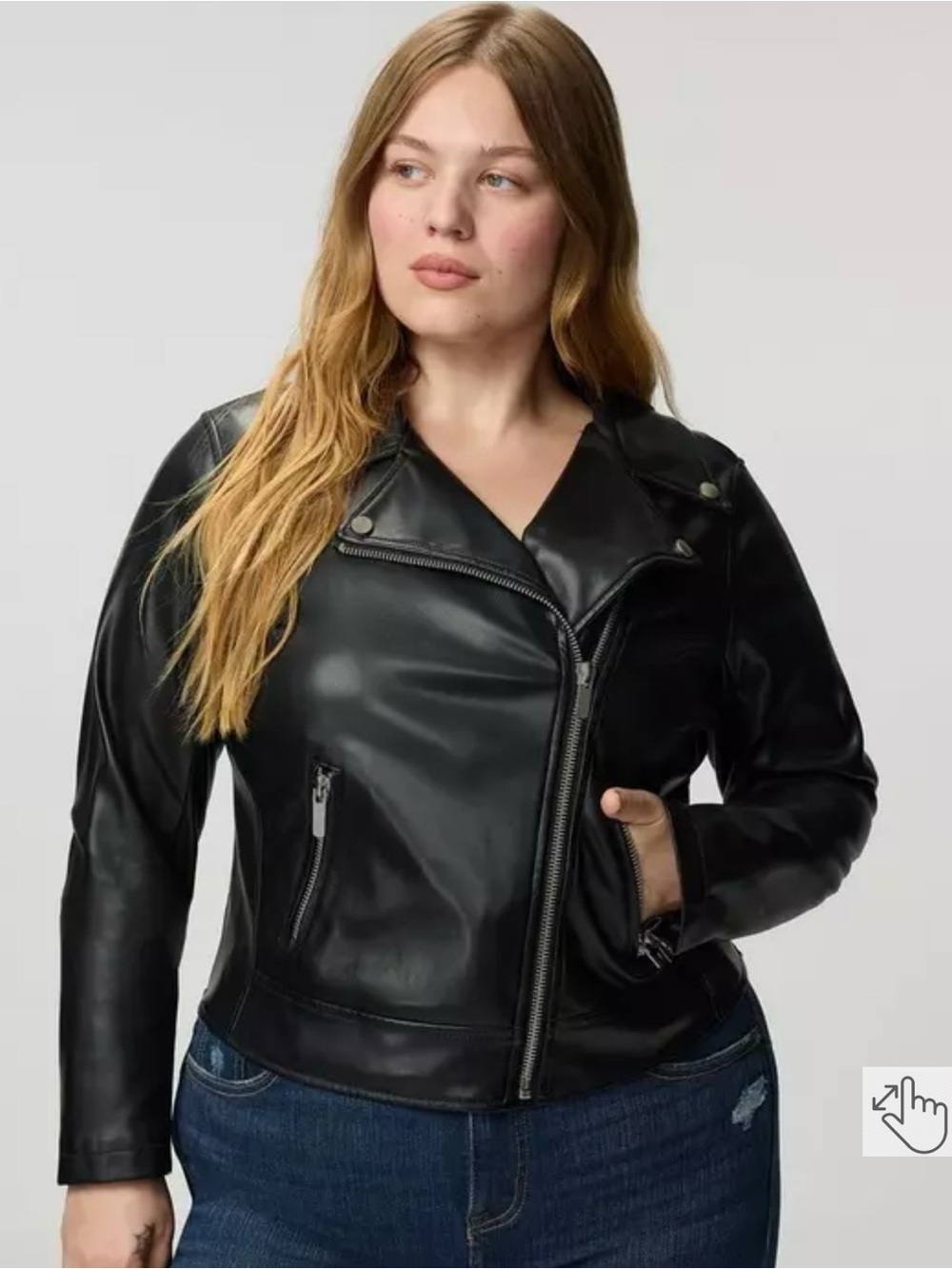 Torrid Classic Black Faux Leather Moto Jacket Plus Size 4